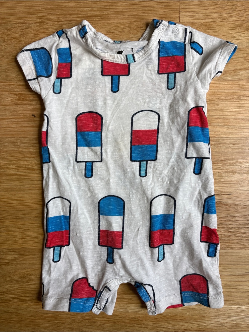 MONICA & ANDY | Kids White Popsicle Print Short-Sleeve Pajama Romper